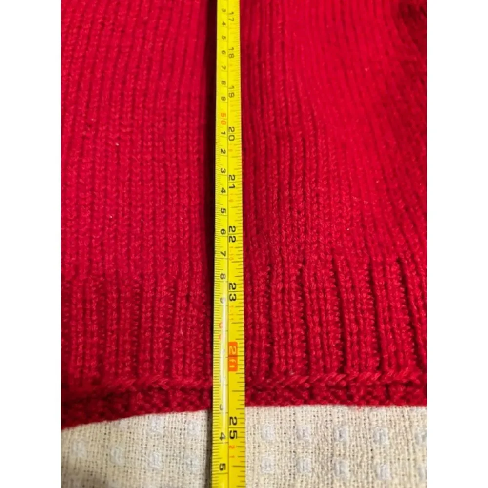 J.Crew Fair Isle Wool Sweater Men’s Medium Red Nordic Crewneck Cozy Cabin